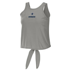 Dallas Cowboys WEAR by Erin Andrews Women's Open Back Twist Tie Tank Top Gray - NFL