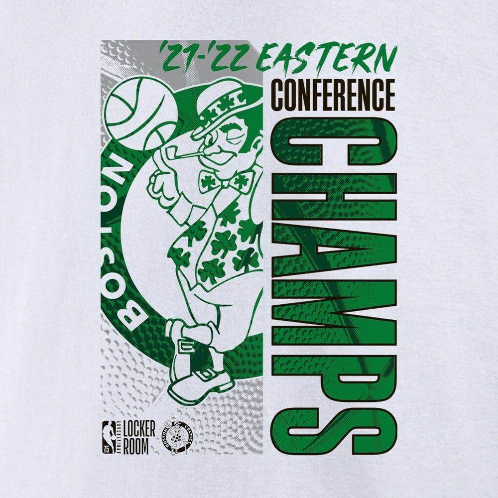 Fanatics - Boston Celtics Women's 2022 Eastern Conference Champions Plus Size Locker Room V-Neck T-Shirt - White