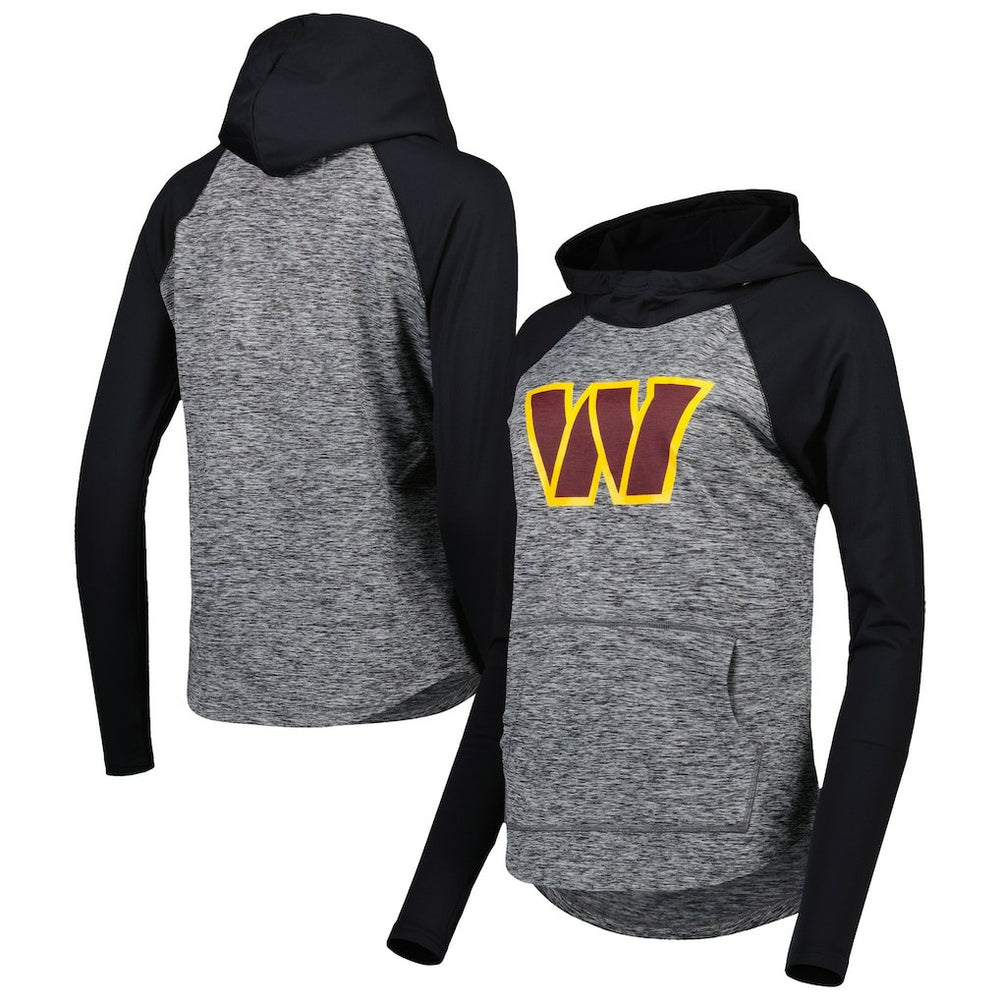 Washington Commanders G-III 4Her by Carl Banks Women's Championship Ring Raglan Pullover Hoodie Heathered Gray/Black - NFL
