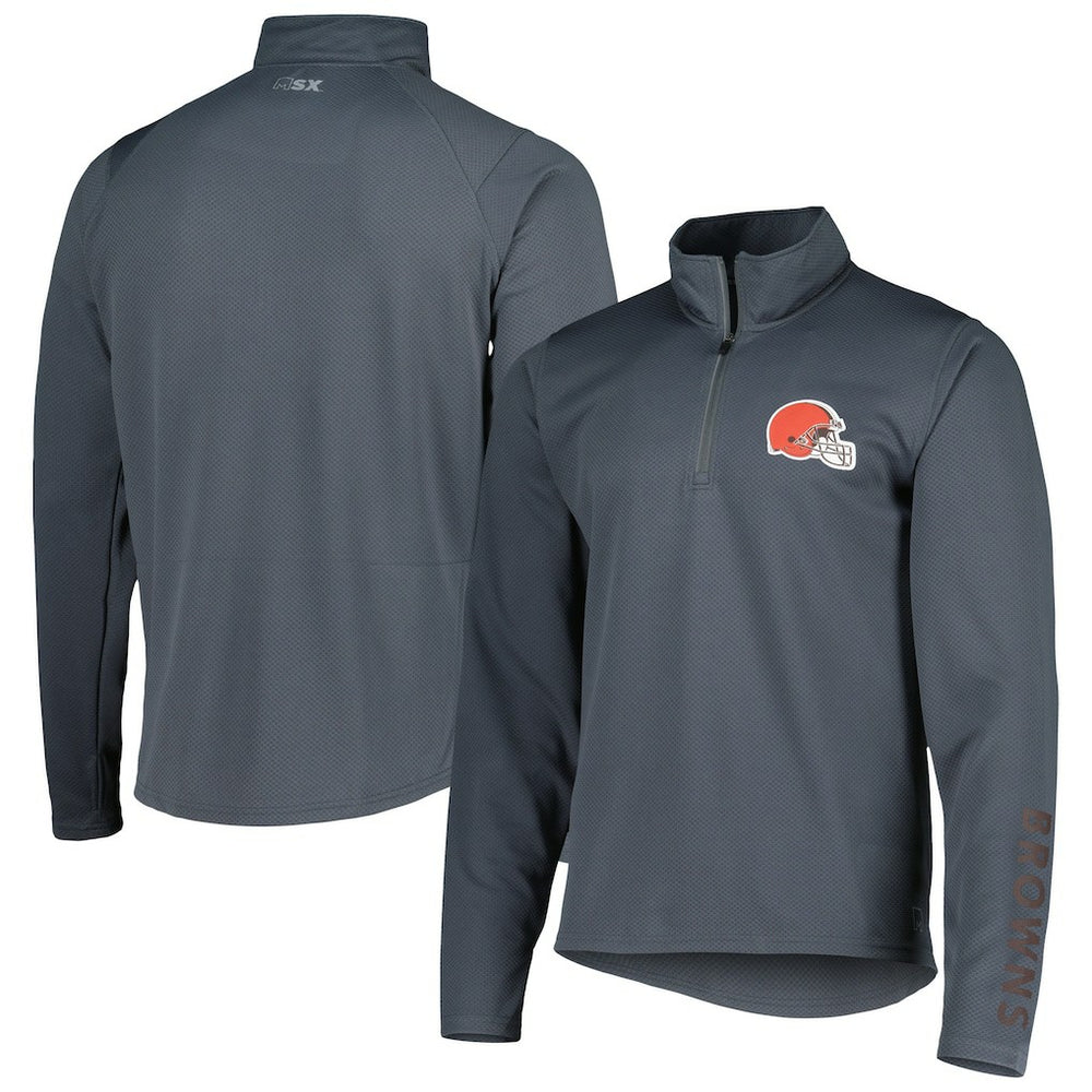 Cleveland Browns MSX by Michael Strahan Half-Zip Pullover Charcoal - NFL