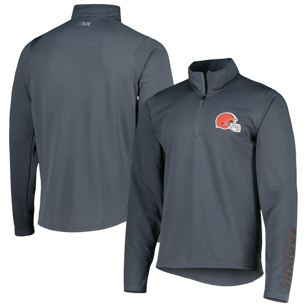 Cleveland Browns MSX by Michael Strahan Half-Zip Pullover Charcoal - NFL