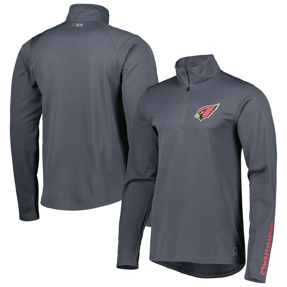 Arizona Cardinals MSX by Michael Strahan Half-Zip Pullover Charcoal - NFL