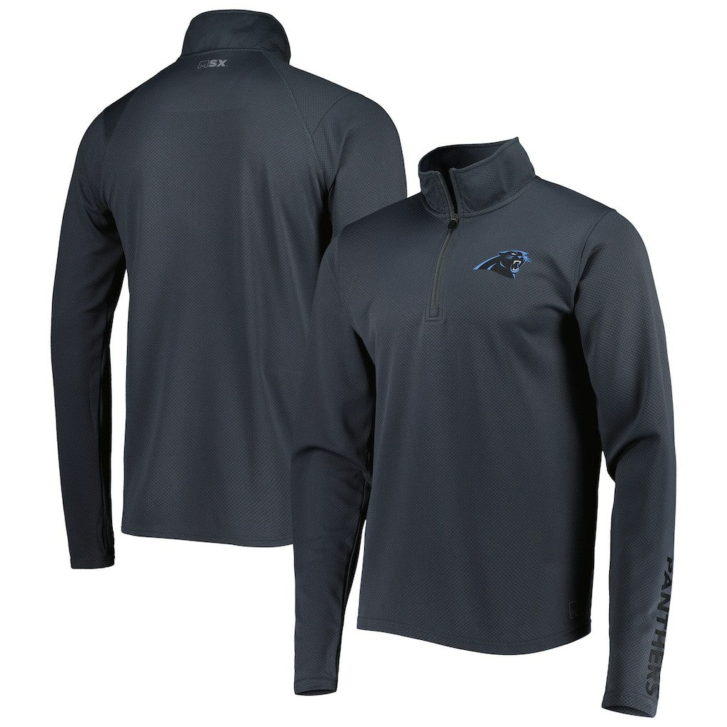 Carolina Panthers MSX by Michael Strahan Half-Zip Pullover Charcoal - NFL