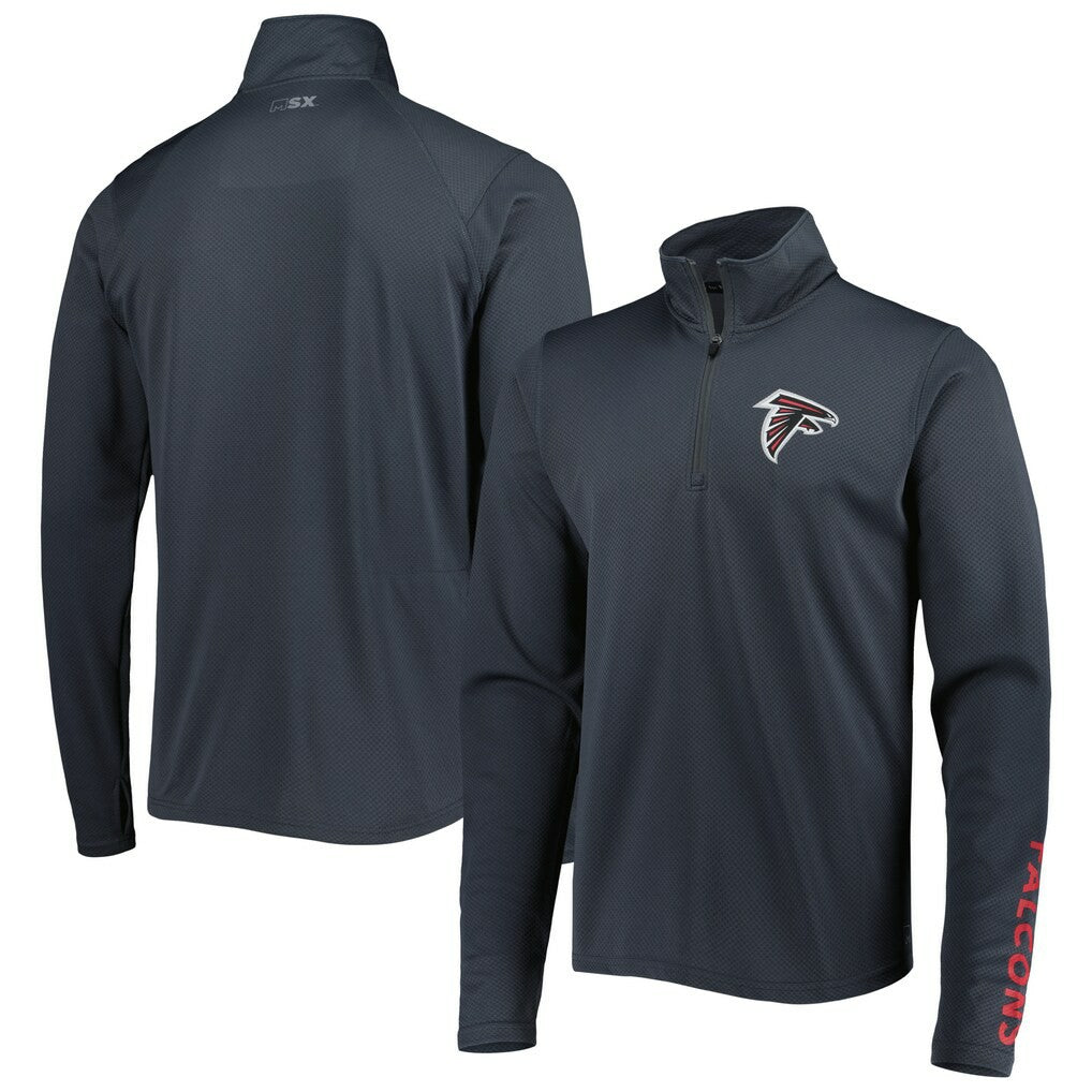 Atlanta Falcons MSX by Michael Strahan Half-Zip Pullover Charcoal - NFL
