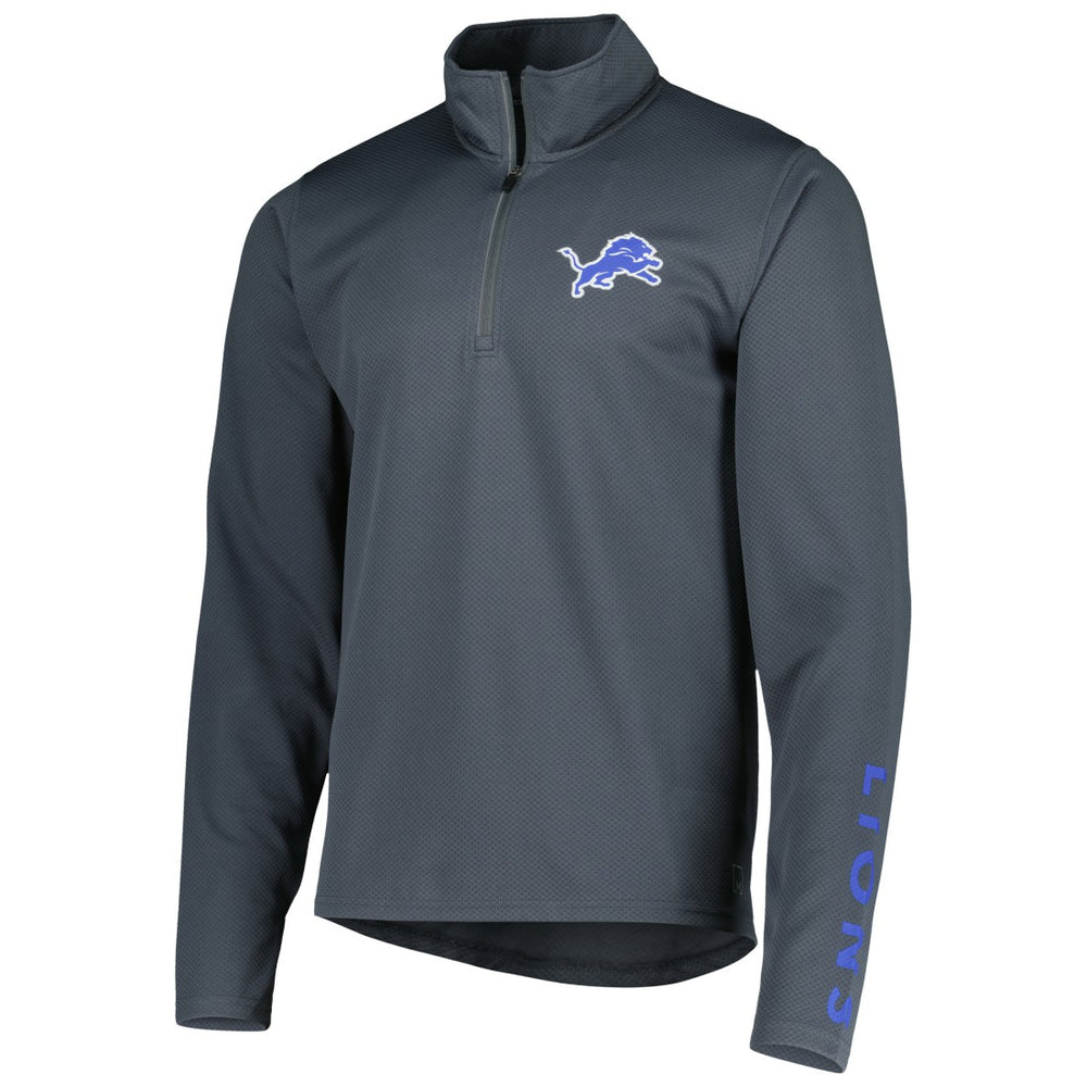 Detroit Lions MSX by Michael Strahan Half-Zip Pullover Charcoal - NFL