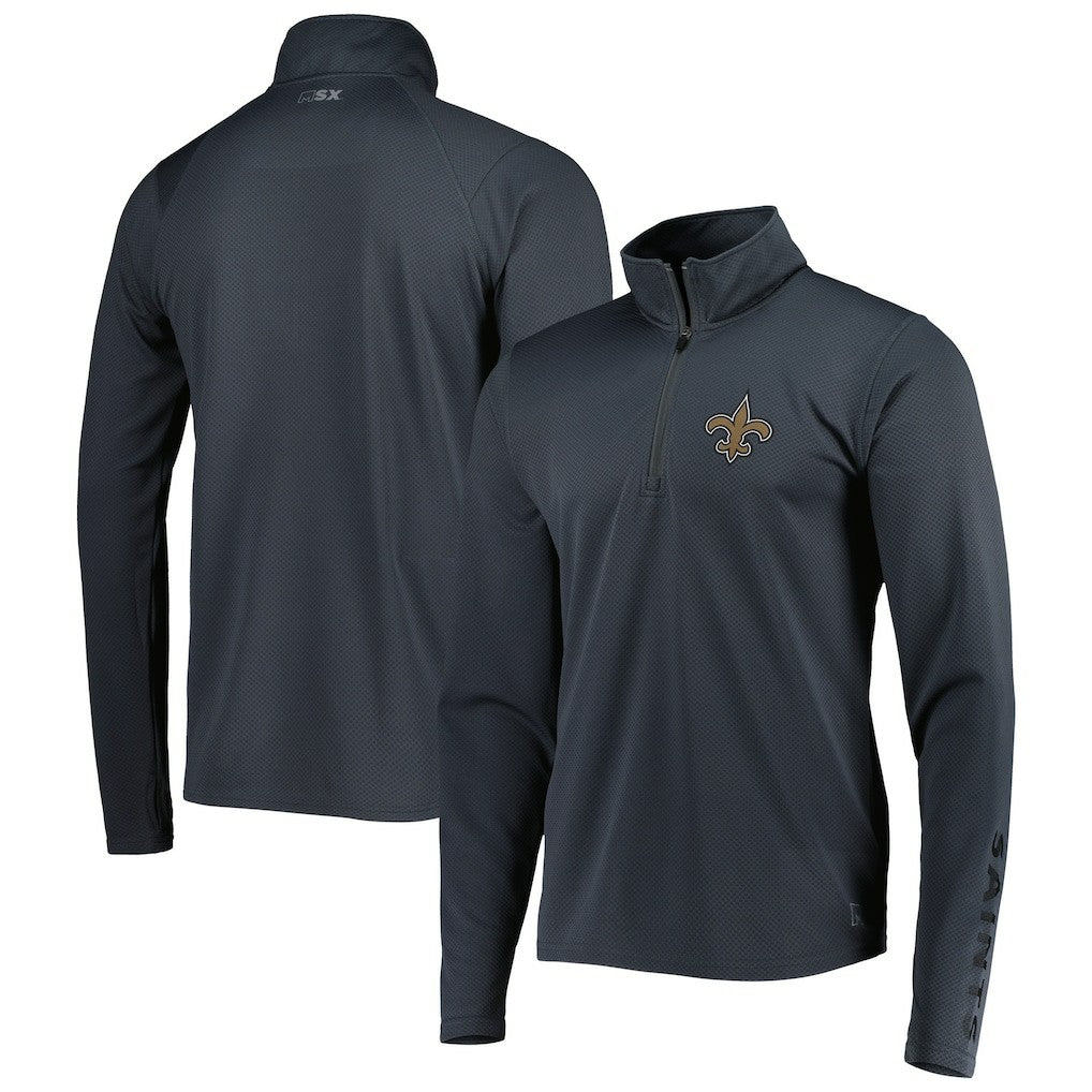 New Orleans Saints MSX by Michael Strahan Half-Zip Pullover Charcoal - NFL