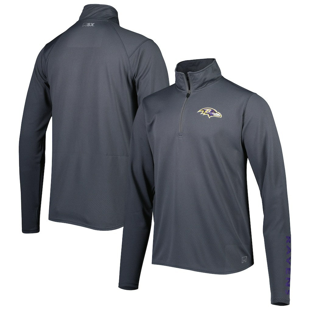Baltimore Ravens MSX by Michael Strahan Half-Zip Pullover Charcoal - NFL