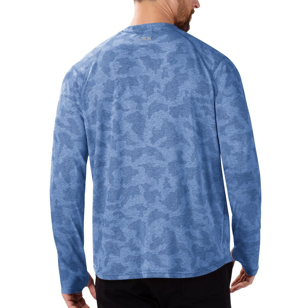New York Giants MSX by Michael Strahan Performance Camo Long Sleeve T-Shirt Royal - NFL