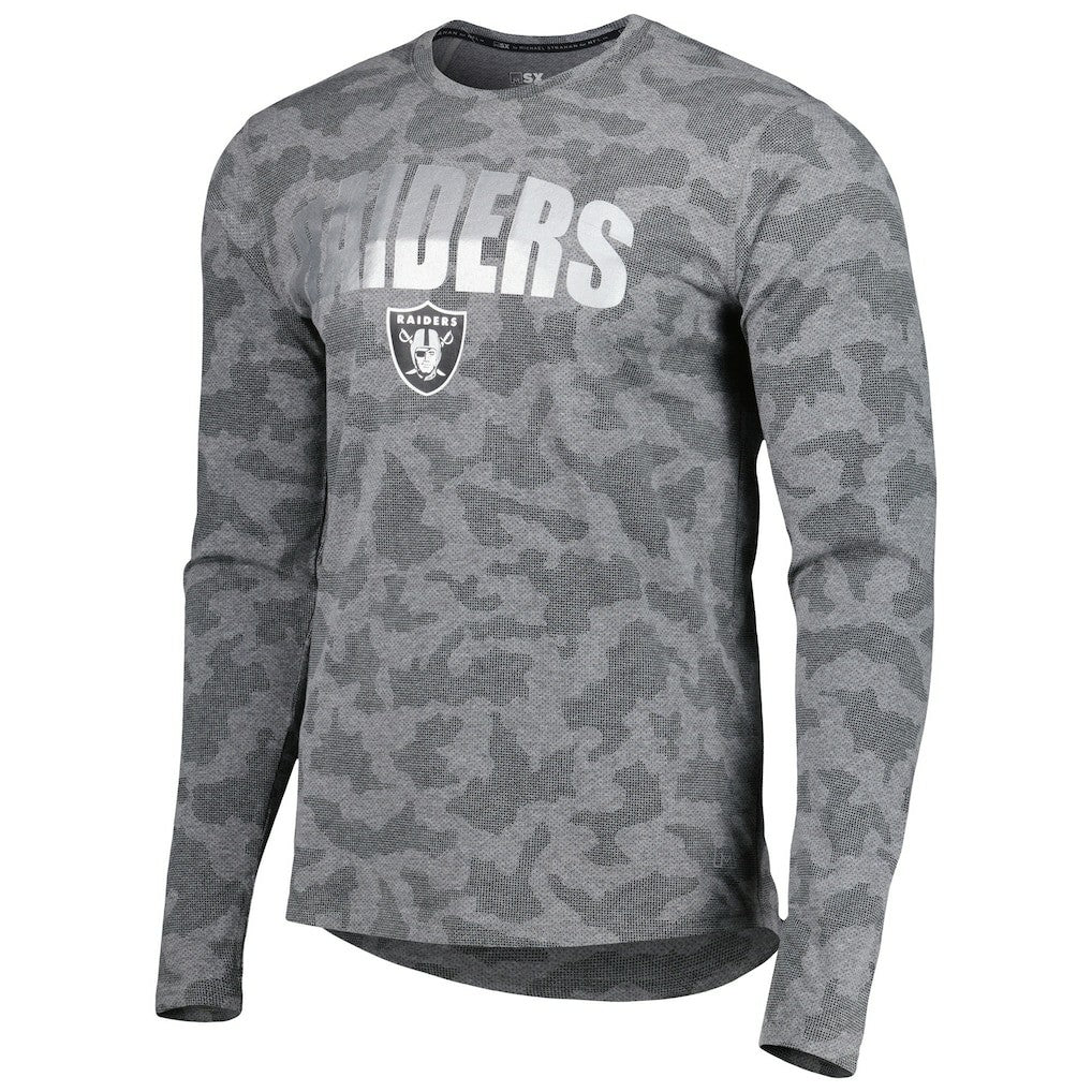Las Vegas Raiders MSX by Michael Strahan Performance Camo Long Sleeve T-Shirt Black - NFL