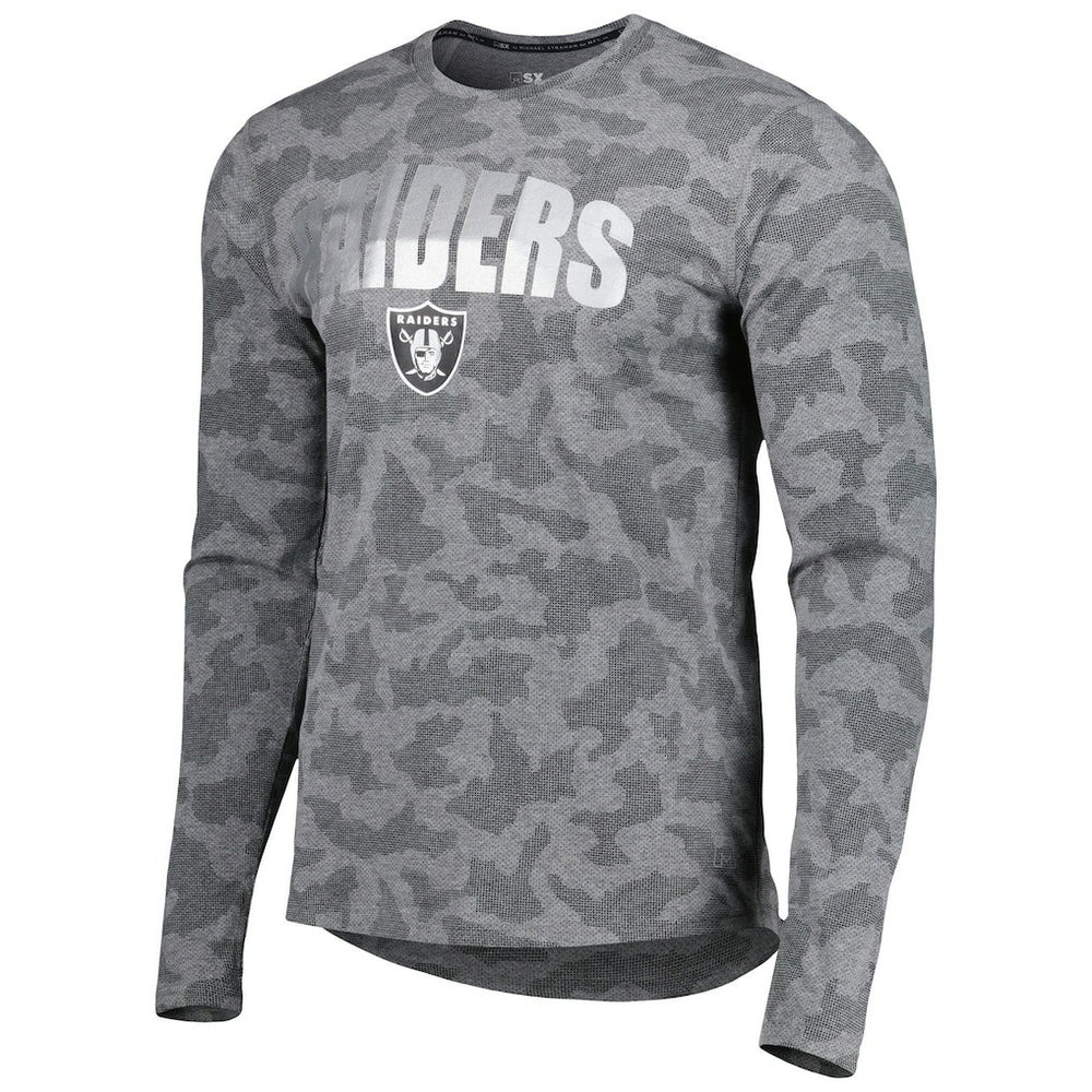 Las Vegas Raiders MSX by Michael Strahan Performance Camo Long Sleeve T-Shirt Black - NFL