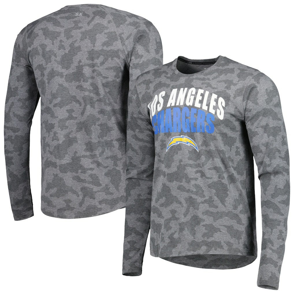 Los Angeles Chargers MSX by Michael Strahan Performance Camo Long Sleeve T-Shirt Black - NFL