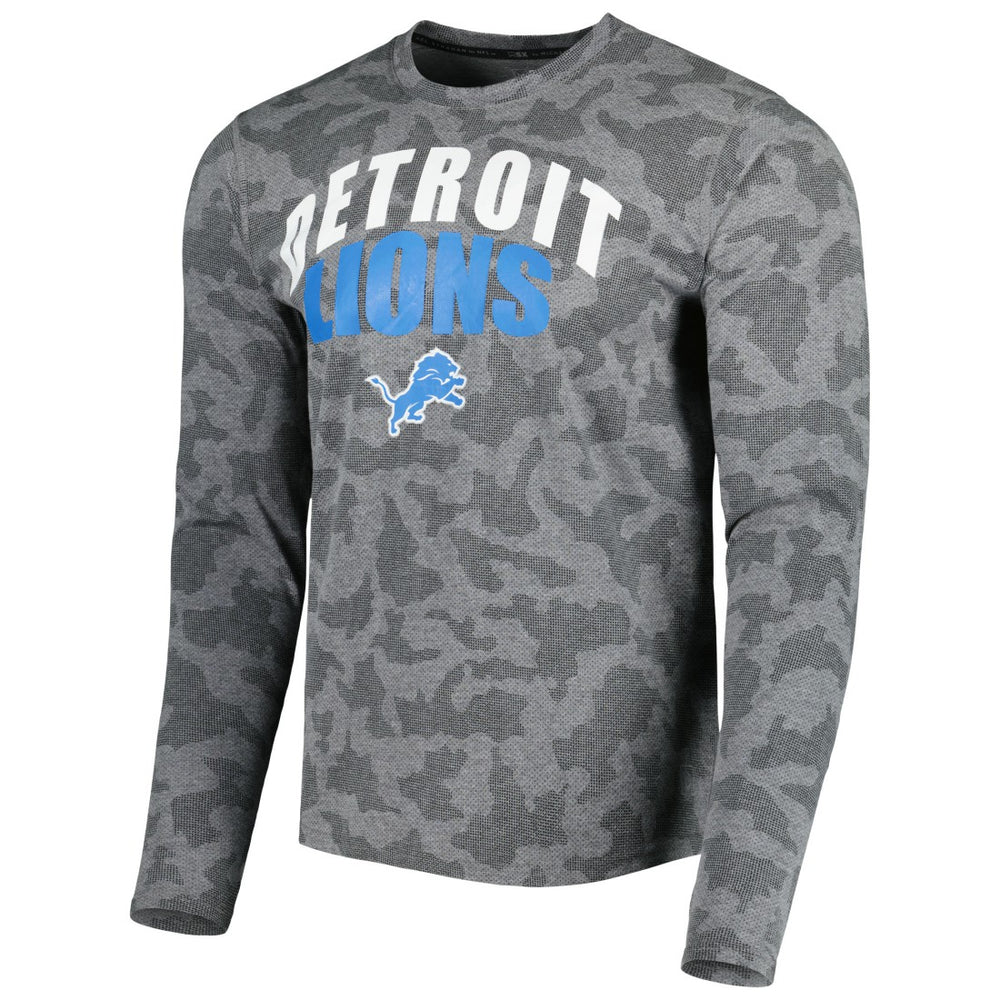 Detroit Lions MSX by Michael Strahan Performance Camo Long Sleeve T-Shirt Black - NFL