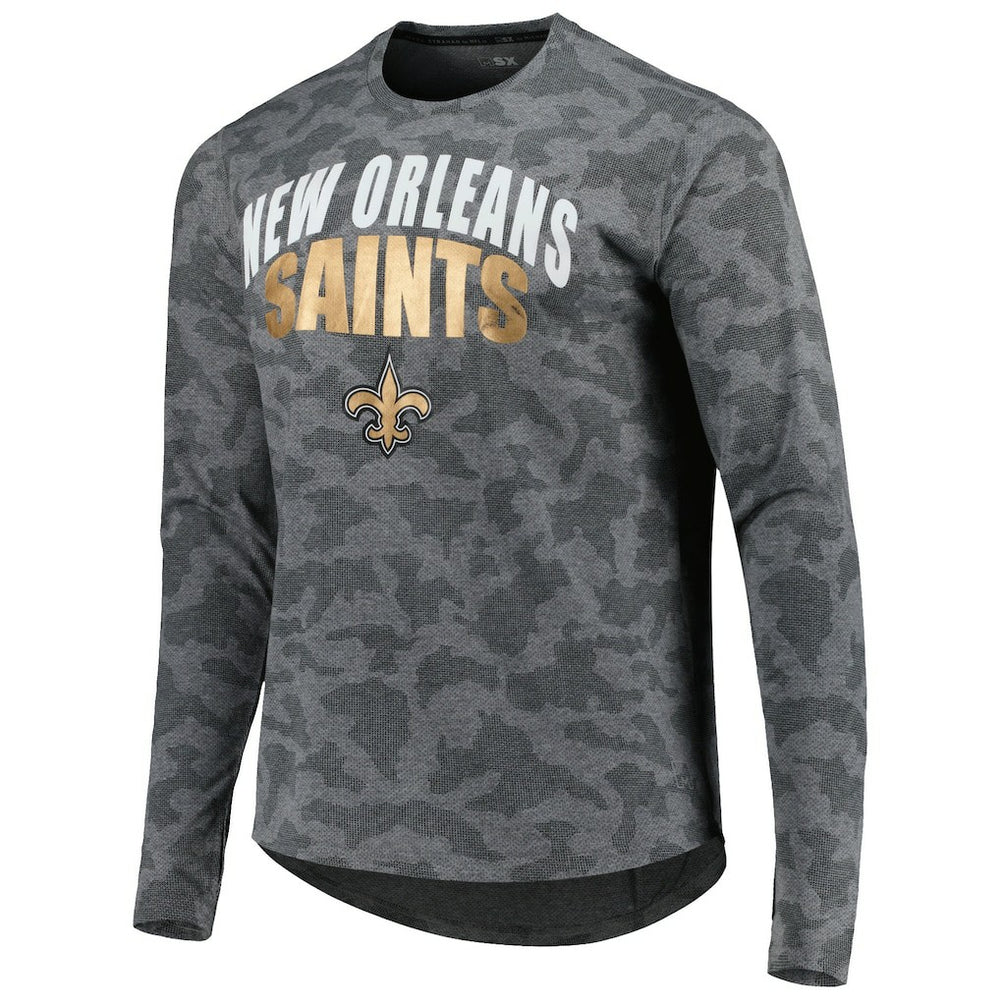 New Orleans Saints MSX by Michael Strahan Performance Camo Long Sleeve T-Shirt Gray - NFL