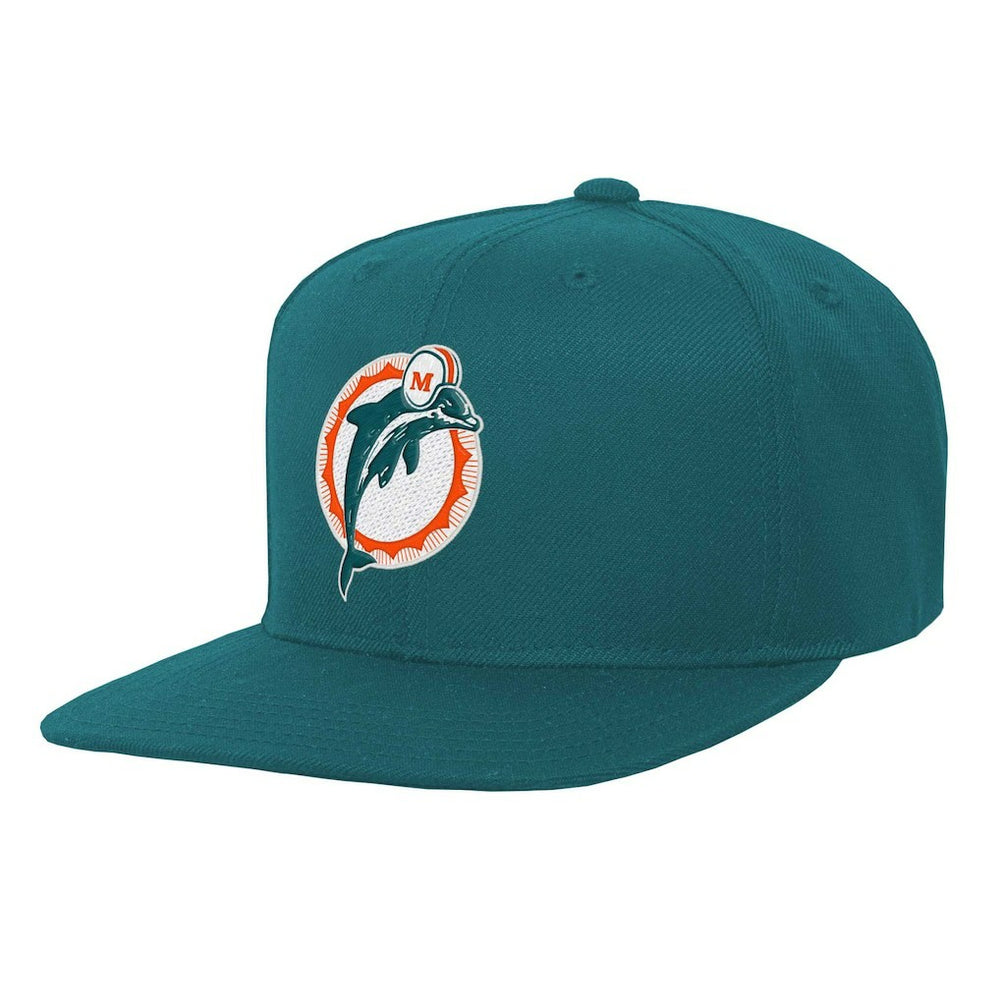 Miami Dolphins Youth Gridiron Classics Ground Snapback Hat Aqua - Mitchell & Ness