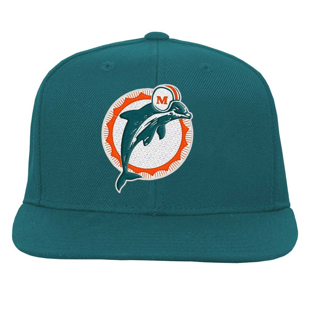 Miami Dolphins Youth Gridiron Classics Ground Snapback Hat Aqua - Mitchell & Ness