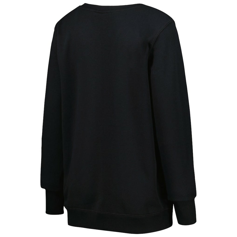 Los Angeles Rams Cuce Women's Sequin Logo V-Neck Pullover Sweatshirt Black - NFL