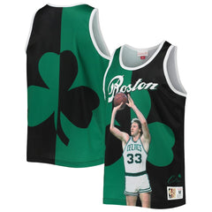 Mitchell & Ness - Larry Bird Boston Celtics Sublimated Player Tank Top - Kelly Green/Black
