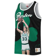 Mitchell & Ness - Larry Bird Boston Celtics Sublimated Player Tank Top - Kelly Green/Black