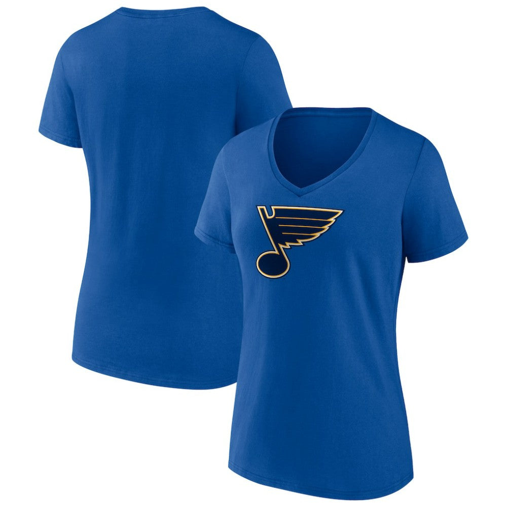 St. Louis Blues - Fanatics Women's Primary Logo Team V-Neck T-Shirt Royal