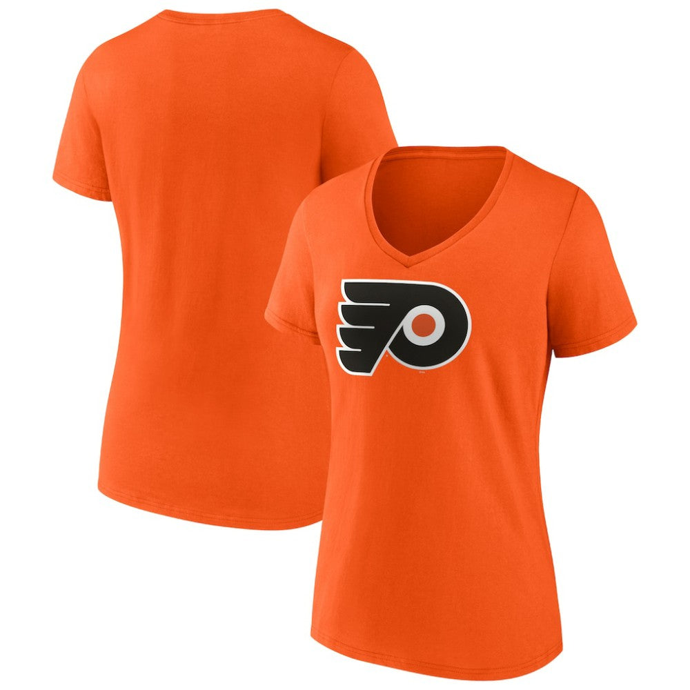 Philadelphia Flyers - Fanatics Women's Primary Logo Team V-Neck T-Shirt Orange