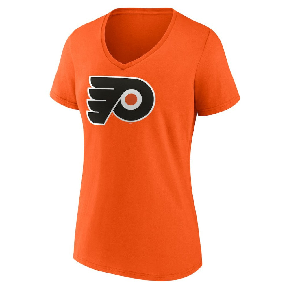 Philadelphia Flyers - Fanatics Women's Primary Logo Team V-Neck T-Shirt Orange