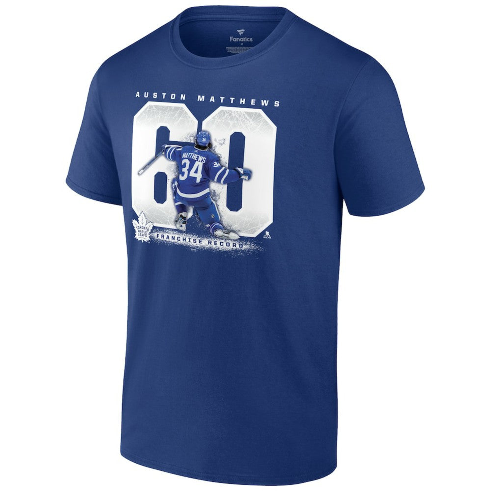 Auston Matthews Toronto Maple Leafs - Fanatics Big & Tall Goal Record T-Shirt Blue