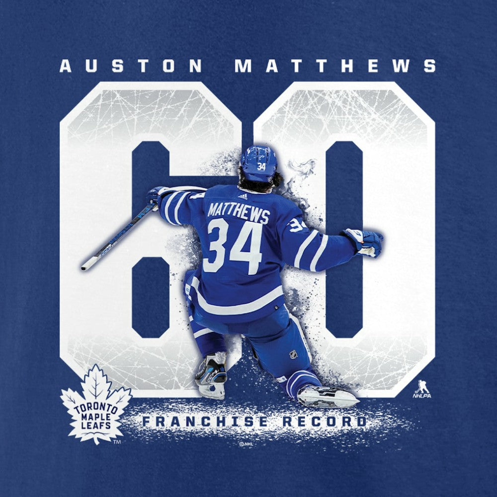 Auston Matthews Toronto Maple Leafs - Fanatics Big & Tall Goal Record T-Shirt Blue