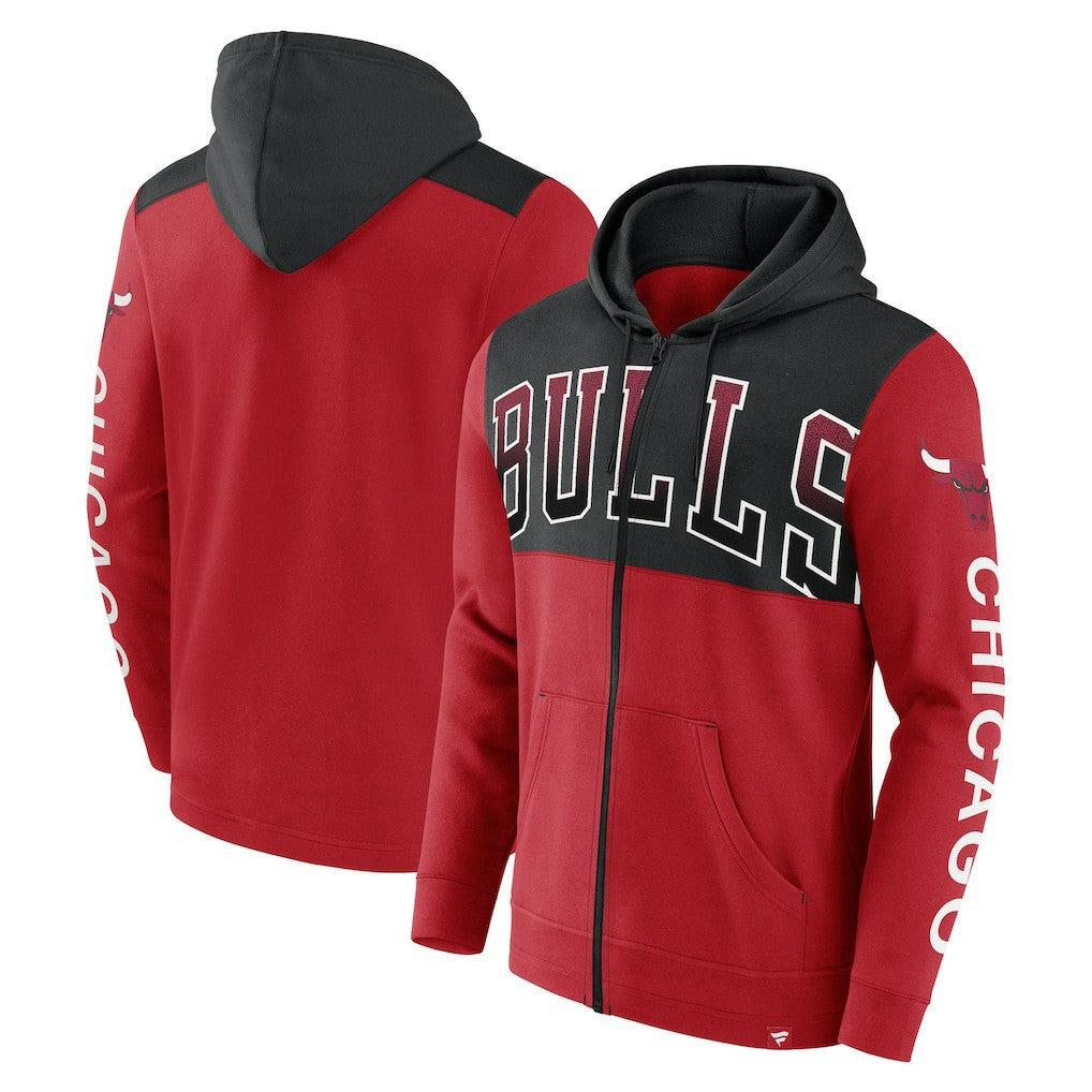 Fanatics - Chicago Bulls Skyhook Colorblock Full-Zip Hoodie - Red/Black