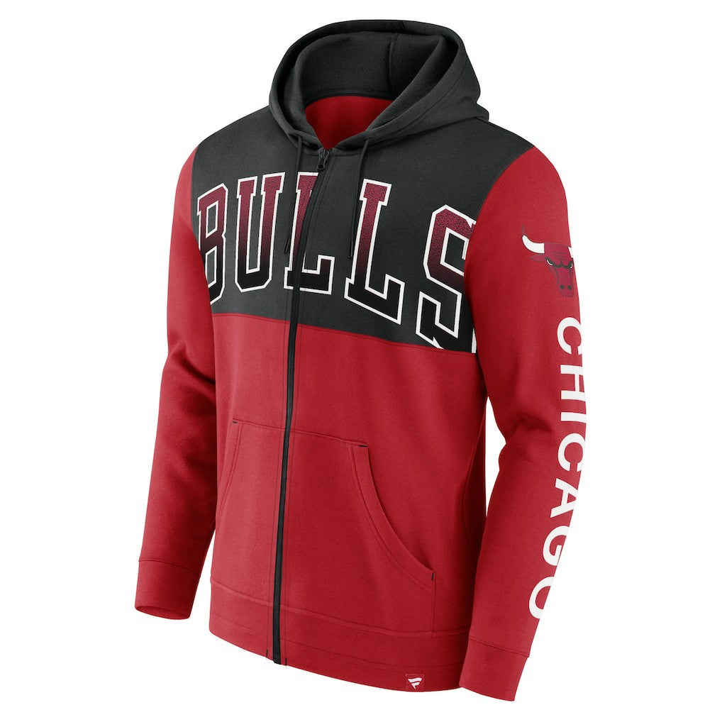 Fanatics - Chicago Bulls Skyhook Colorblock Full-Zip Hoodie - Red/Black