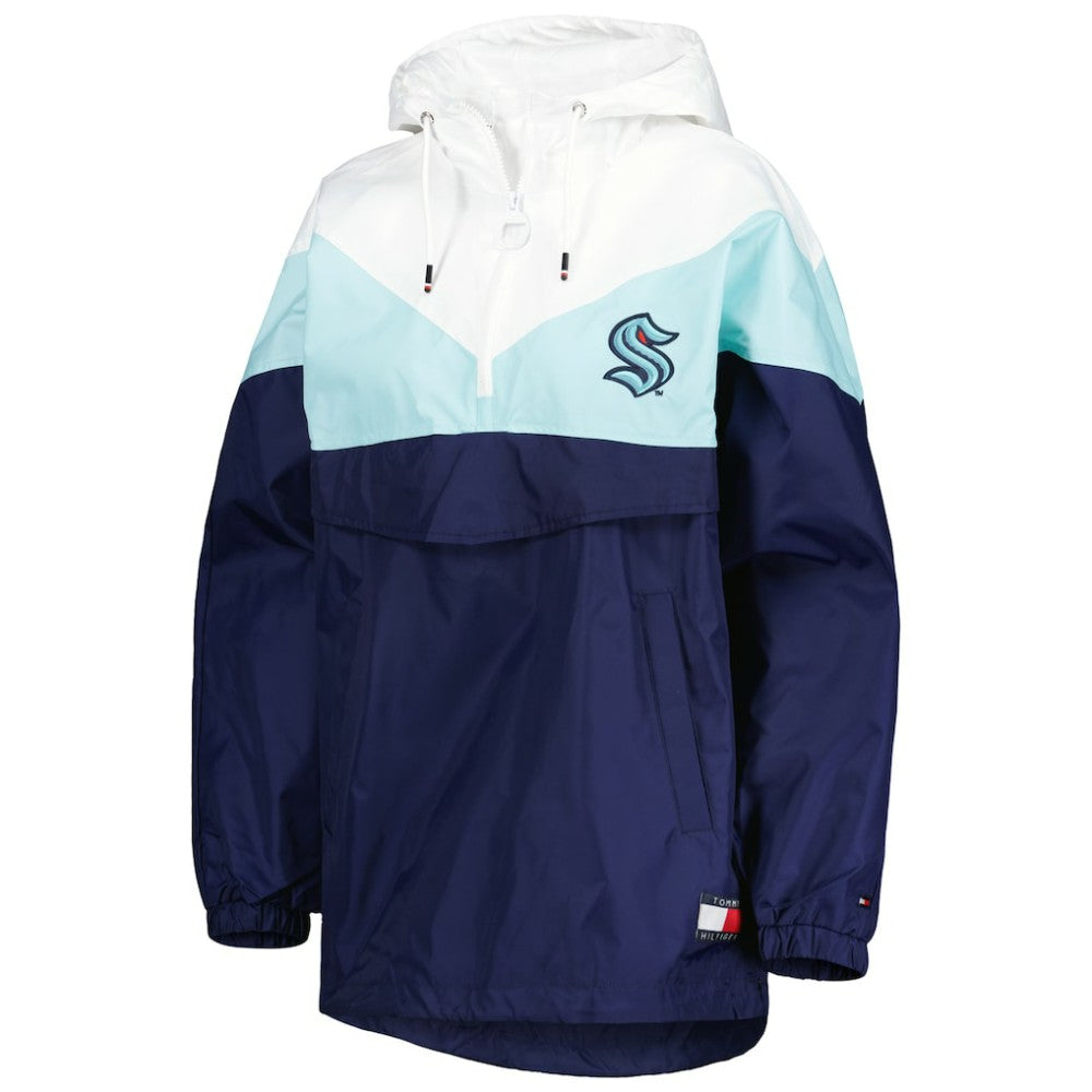 Seattle Kraken Tommy Hilfiger Women's Staci Half-Zip Windbreaker Jacket Blue/Deep Sea Blue