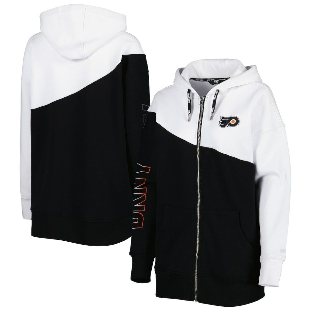Philadelphia Flyers - DKNY Sport Women's Gina Full-Zip Hoodie Black/White