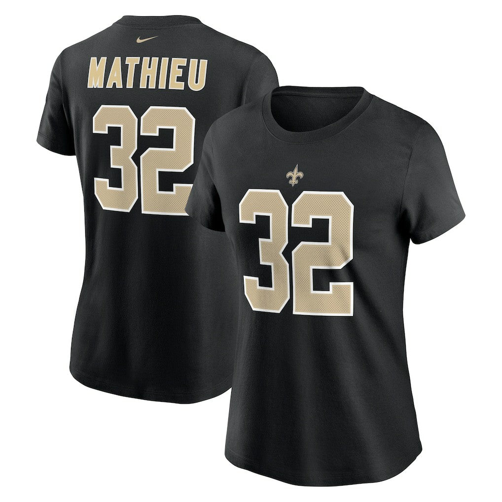 Tyrann Mathieu New Orleans Saints Women's Player Name & Number T-Shirt Black - Nike