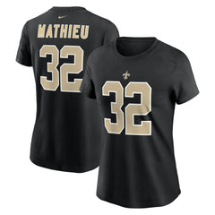 Tyrann Mathieu New Orleans Saints Women's Player Name & Number T-Shirt Black - Nike
