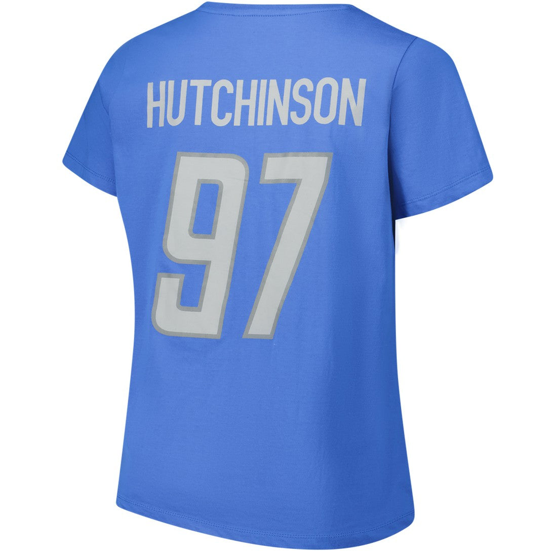 Aidan Hutchinson Detroit Lions Women's Plus Size Fair Catch Name & Number Scoop Neck T-Shirt Blue - NFL