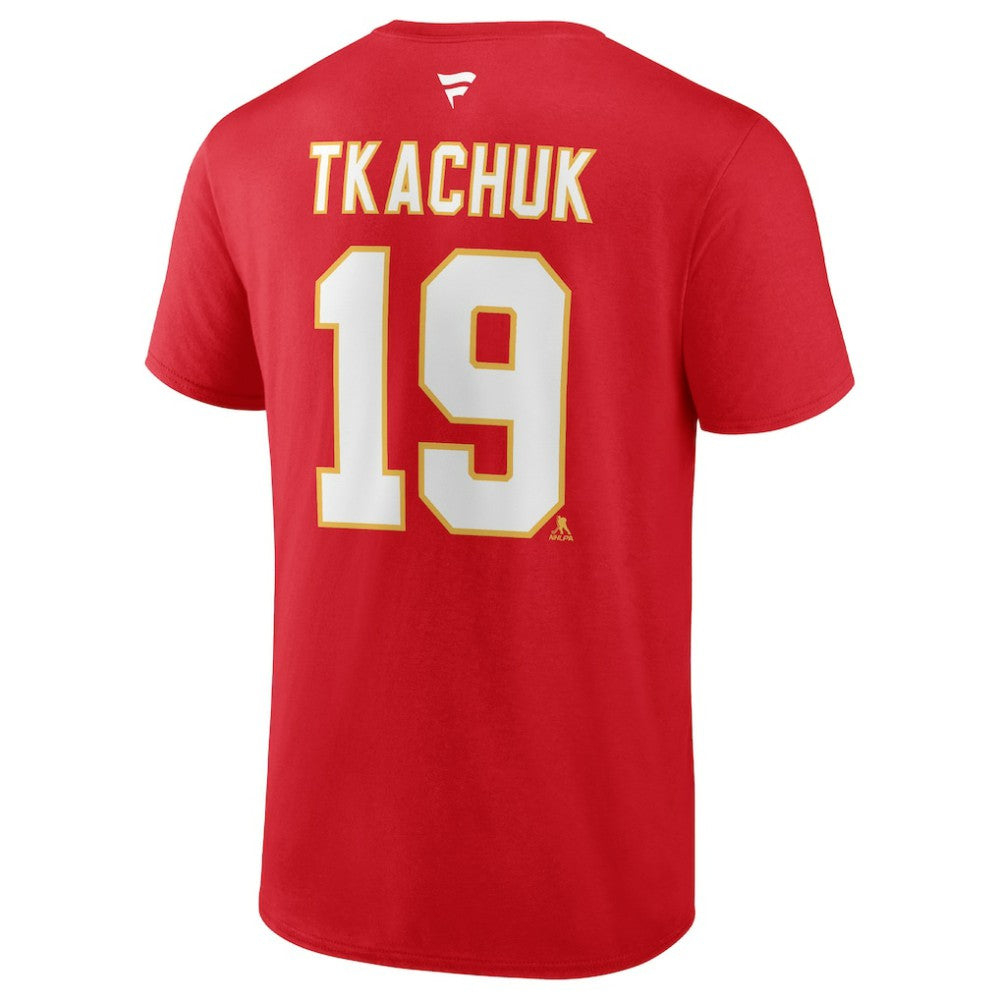 Matthew Tkachuk Calgary Flames - Fanatics Authentic Stack Name & Number T-Shirt Red