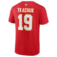 Matthew Tkachuk Calgary Flames - Fanatics Authentic Stack Name & Number T-Shirt Red