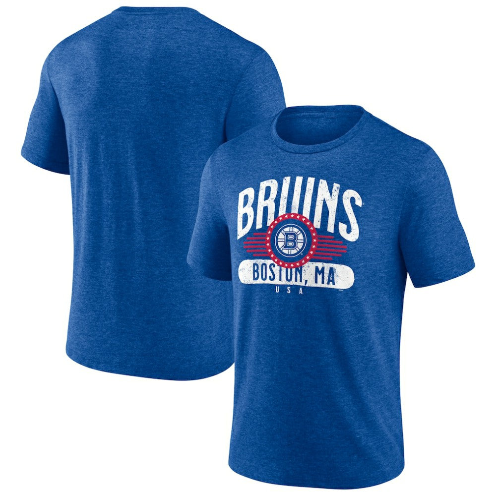 Boston Bruins Badge of Honor Tri-Blend T-Shirt Royal