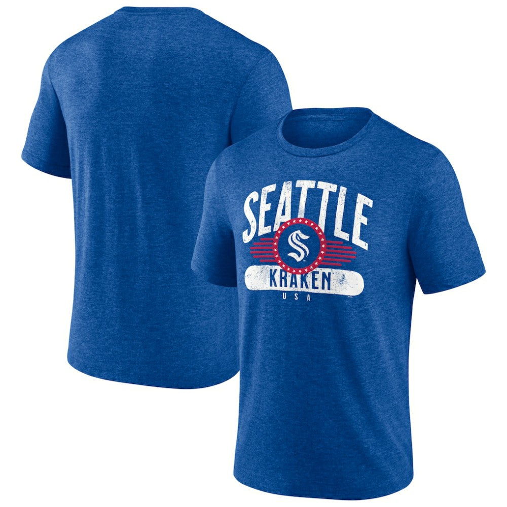 Seattle Kraken Badge of Honor Tri-Blend T-Shirt Royal