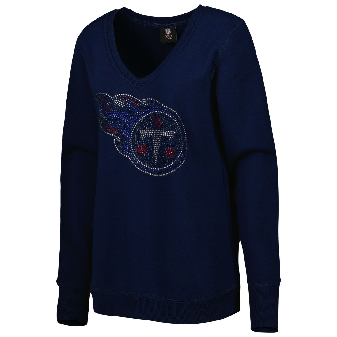 Tennessee Titans Cuce Women's Deep V-Neck Pullover Sweatshirt Navy - NFL