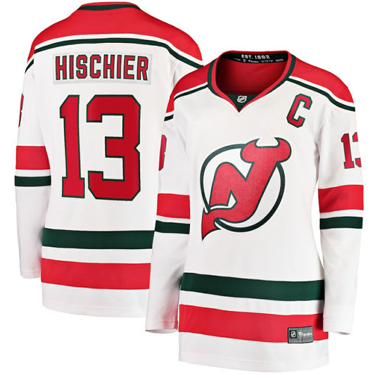 Nico Hischier New Jersey Devils Fanatics Women's Alternate Breakaway Jersey - White | NHL Jerseys