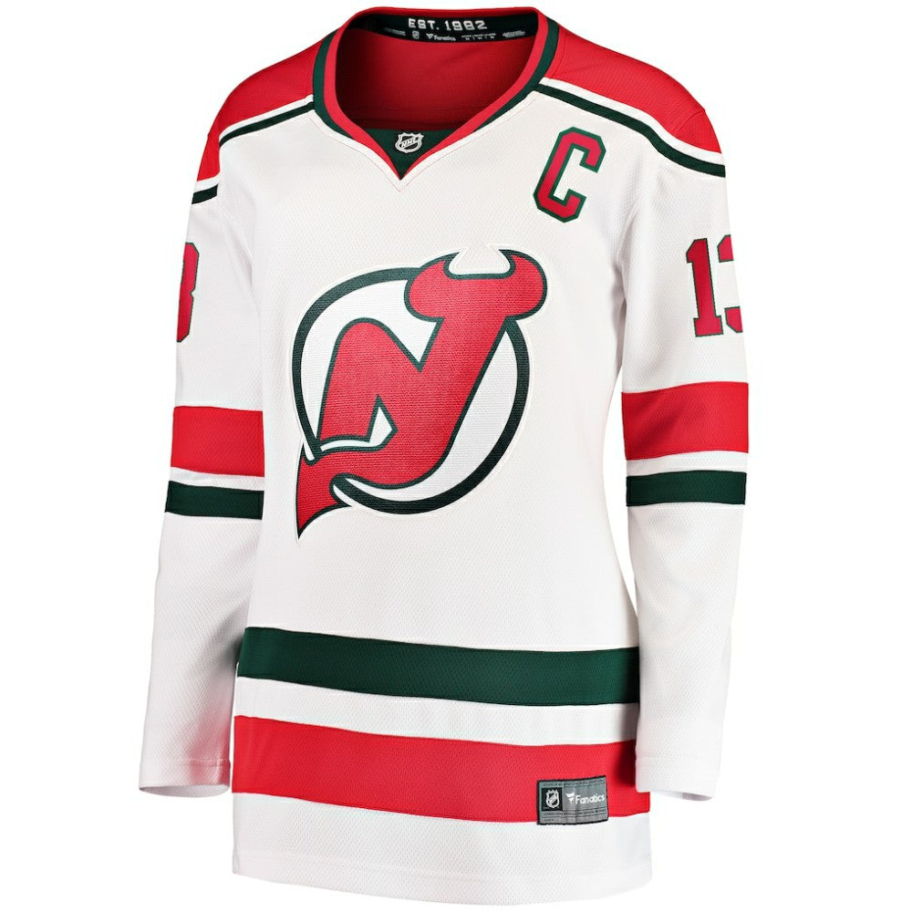 Nico Hischier New Jersey Devils Fanatics Women's Alternate Breakaway Jersey - White | NHL Jerseys