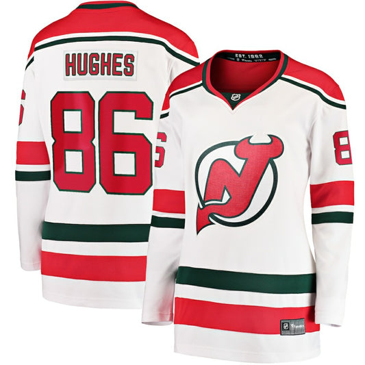 Jack Hughes New Jersey Devils Fanatics Women's Alternate Breakaway Jersey - White | NHL Jerseys
