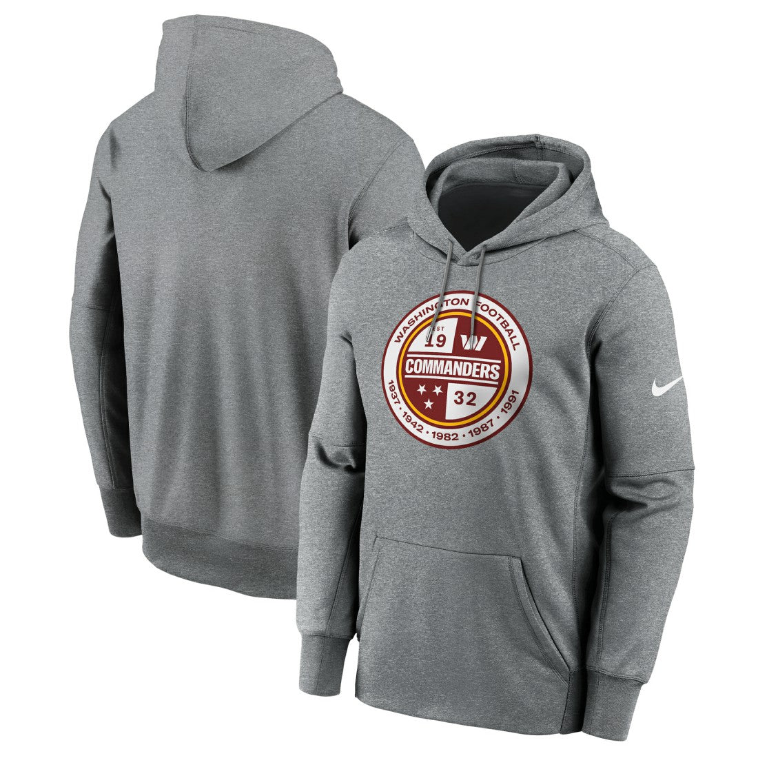 Washington Commanders Performance Pullover Hoodie Heathered Gray - Nike