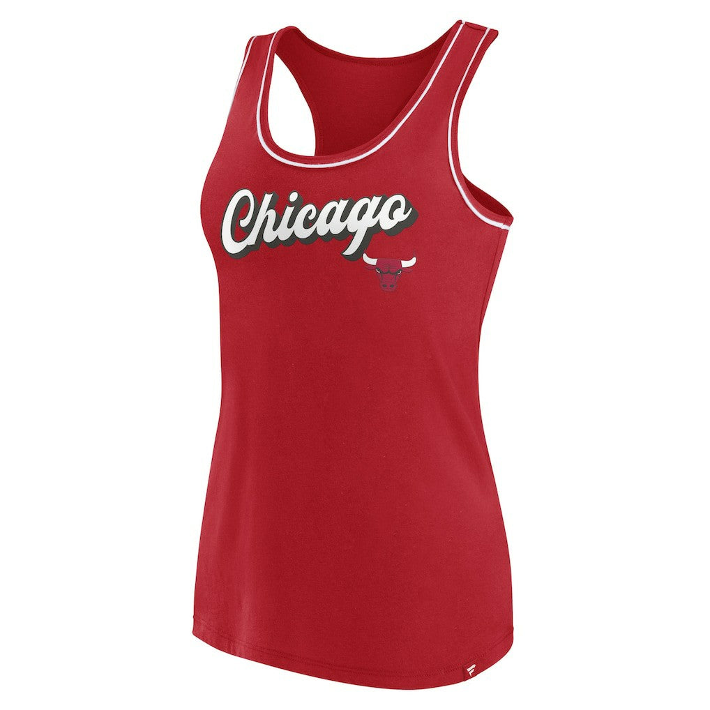 Fanatics - Chicago Bulls Women's Wordmark Logo Racerback Tank Top - Red