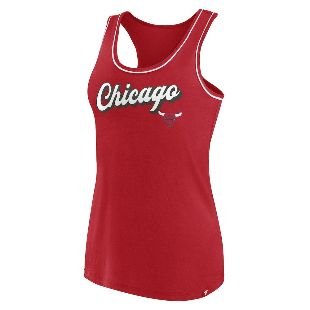 Fanatics - Chicago Bulls Women's Wordmark Logo Racerback Tank Top - Red