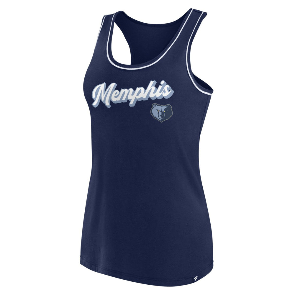 Fanatics - Memphis Grizzlies Women's Wordmark Logo Racerback Tank Top - Navy