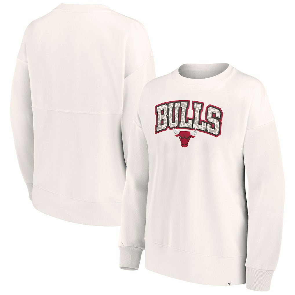 Fanatics - Chicago Bulls Women's Tonal Leopard Pullover Sweatshirt - White