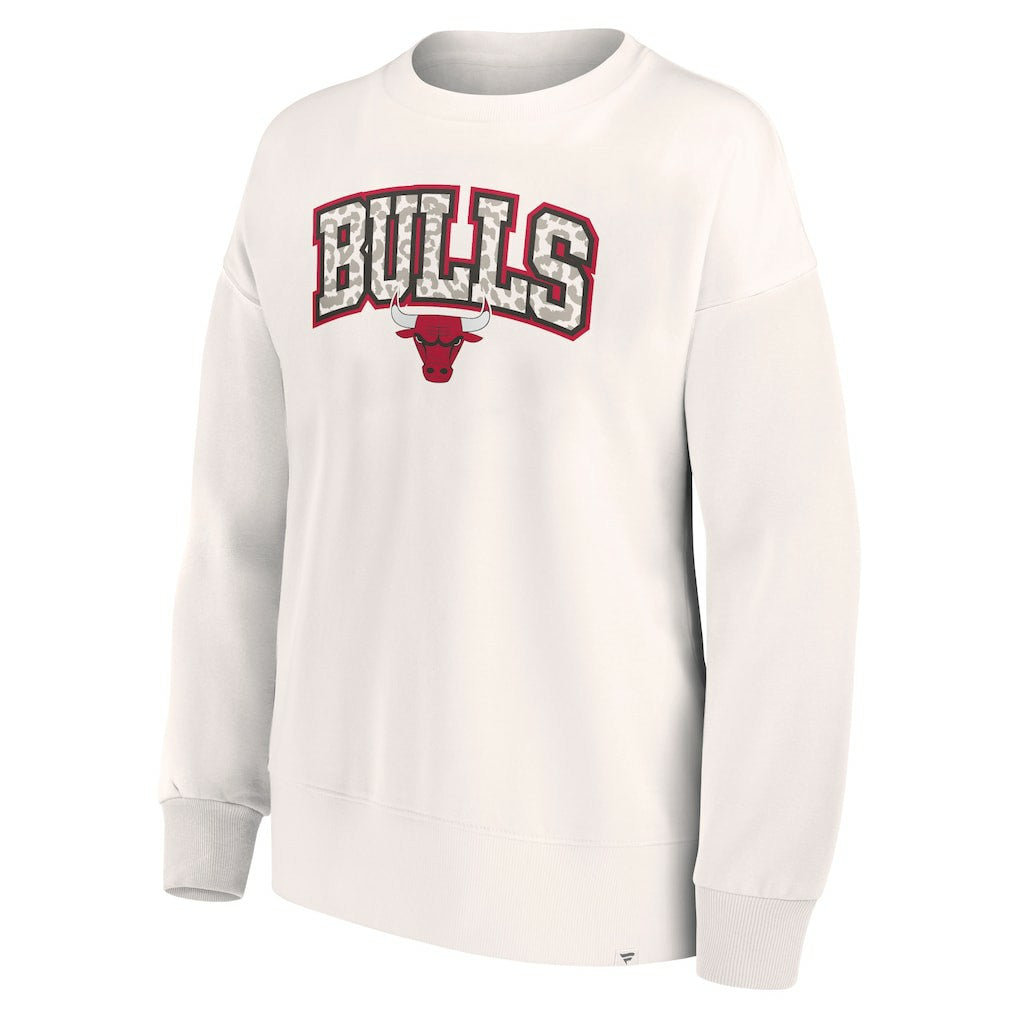 Fanatics - Chicago Bulls Women's Tonal Leopard Pullover Sweatshirt - White