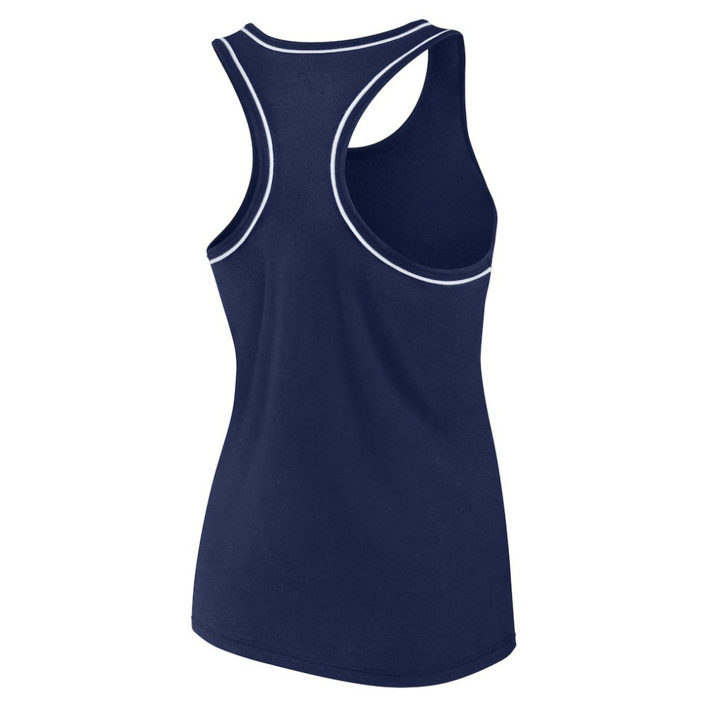 Seattle Kraken Fanatics Women's Wordmark Logo Racerback Scoop Neck Tank Top Deep Sea Blue