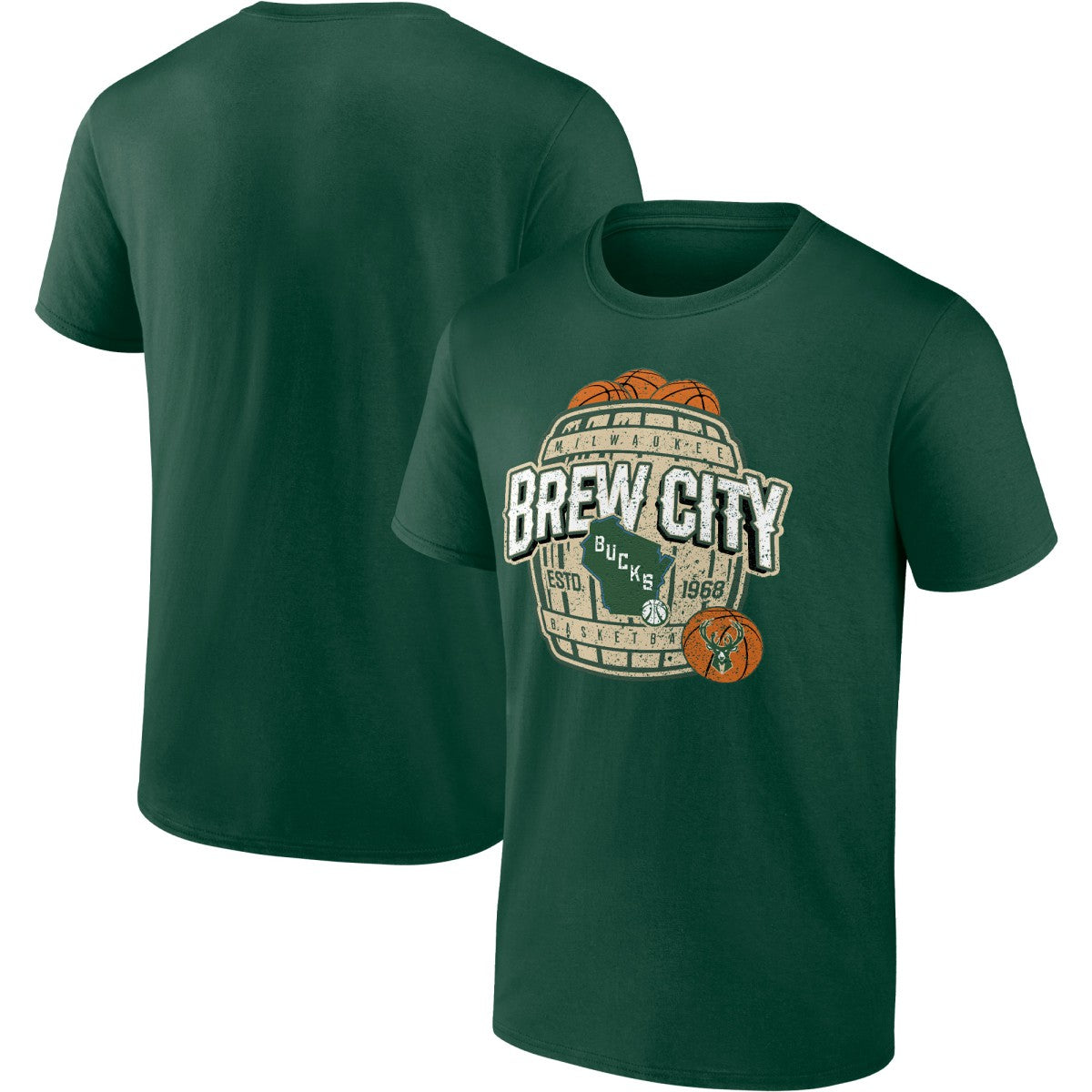 Fanatics - Milwaukee Bucks Brew City Hometown Collection T-Shirt - Hunter Green